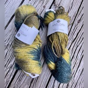 NEW 2 Skeins Stitch Studio By Nicole Variegated Green Knitting Crochet 3 Yarn